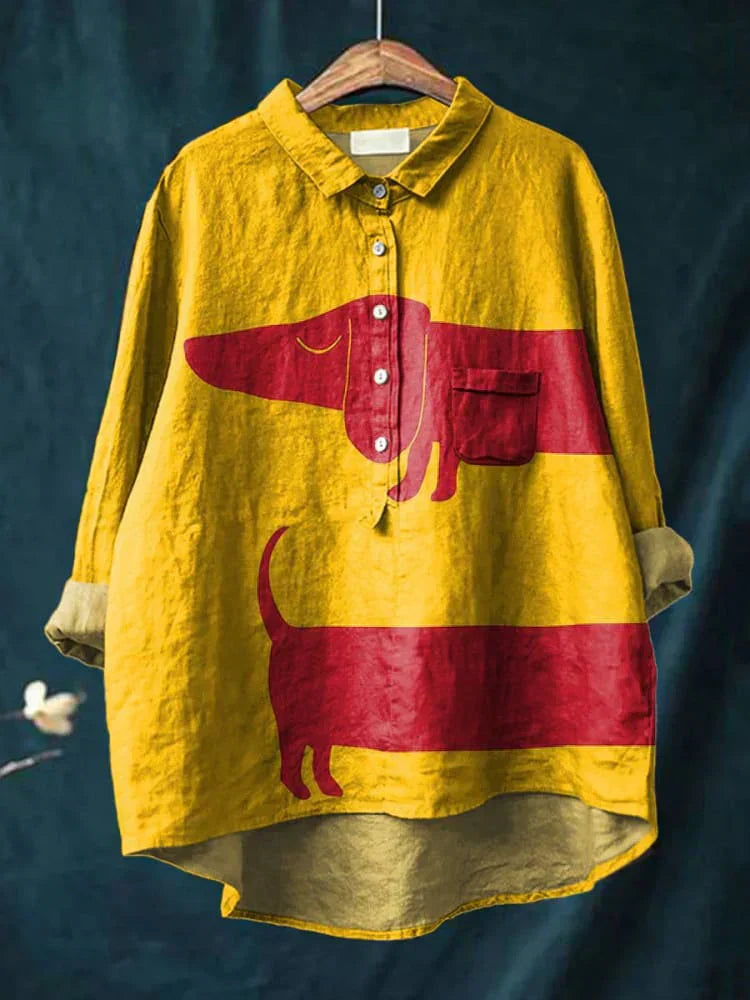 Charlie™ - Chemise artistique avec motif de chien