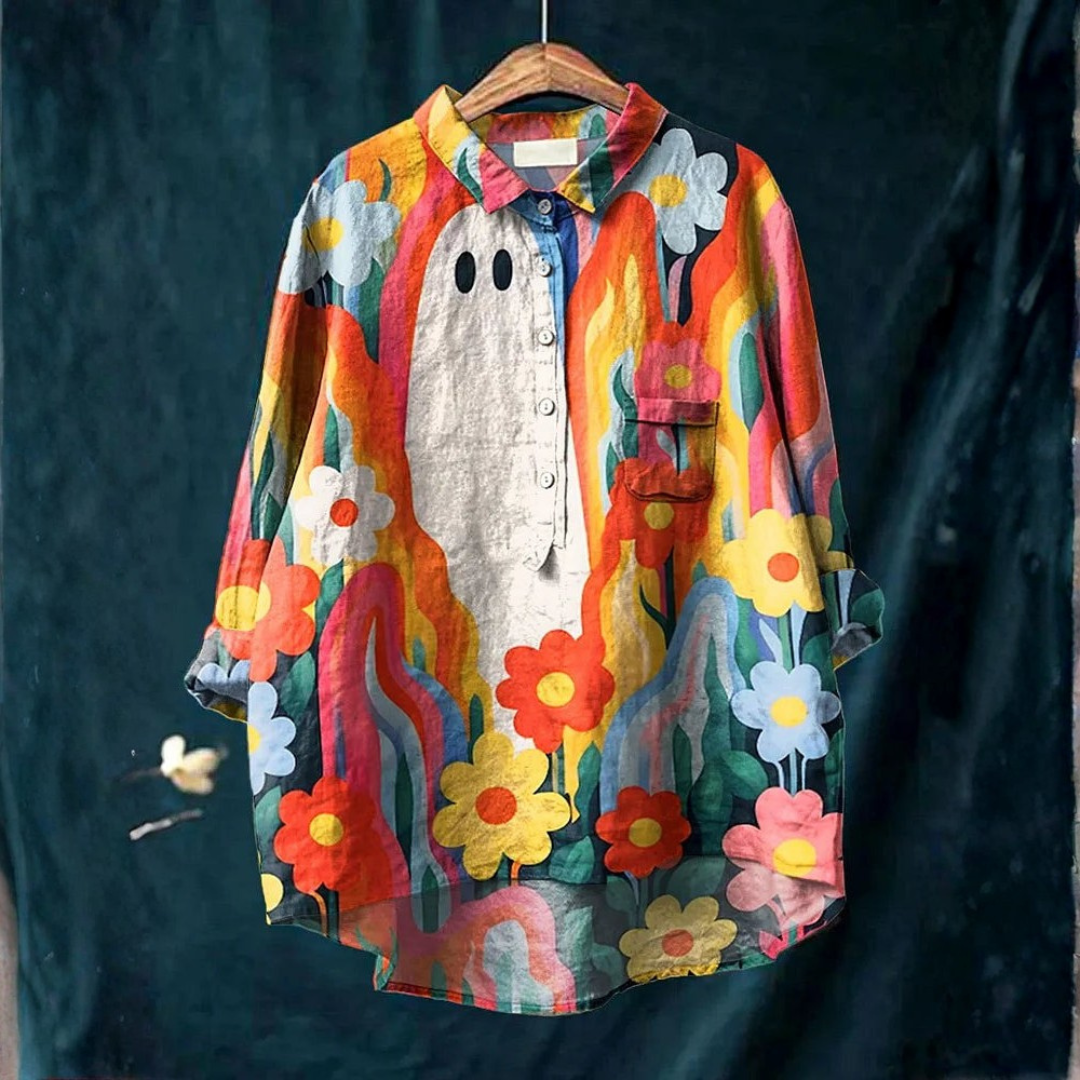 Spooky™ - Chemise artistique à motif végétal