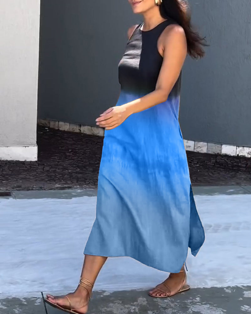 Anette | Robe Dégradée Sans Manches à Col Rond